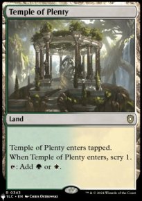 Temple de la profusion - The List